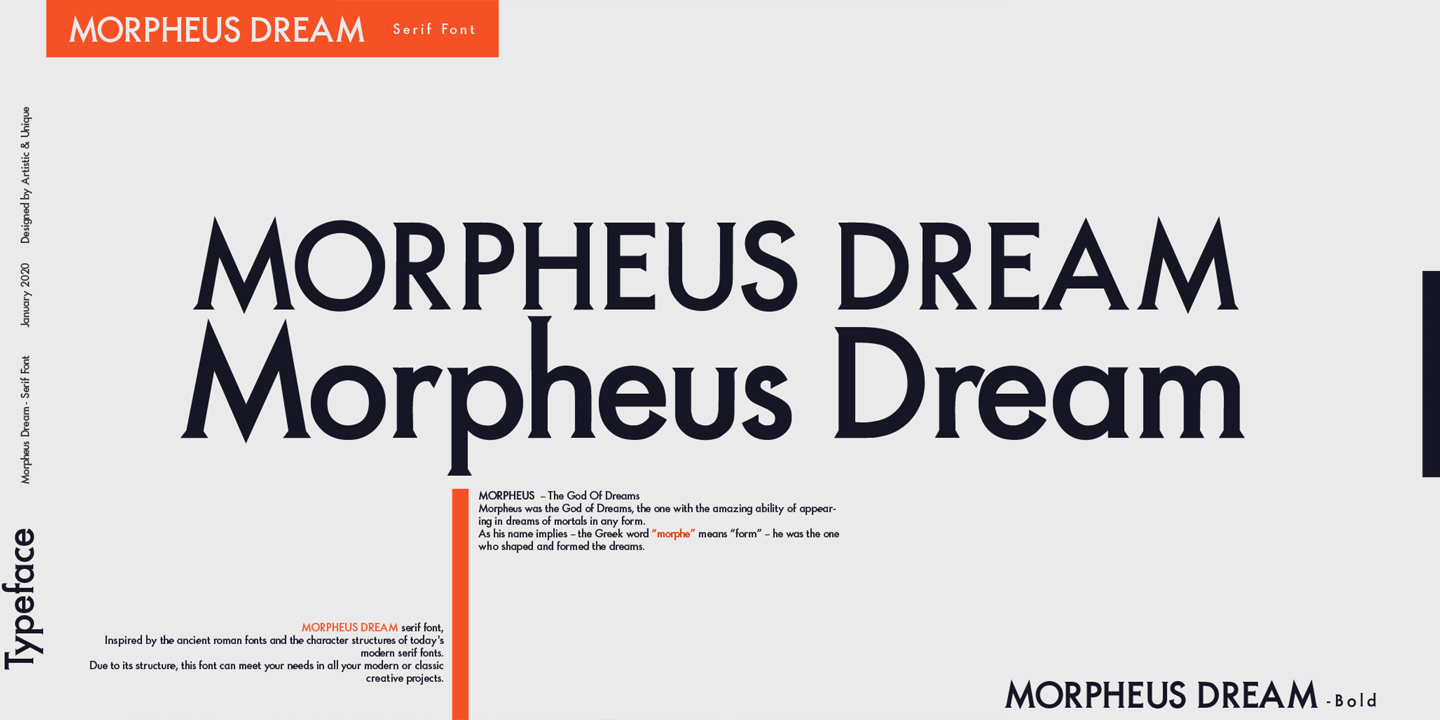 Beispiel einer Morpheus Dream Bold Italic-Schriftart